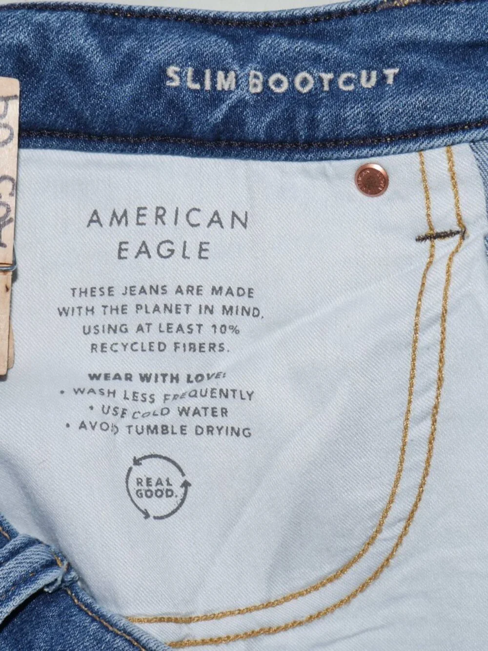 American Eagle Mens Slim Bootcut Jeans Size 34x30 AirFlex+Stretch Denim Med Wash